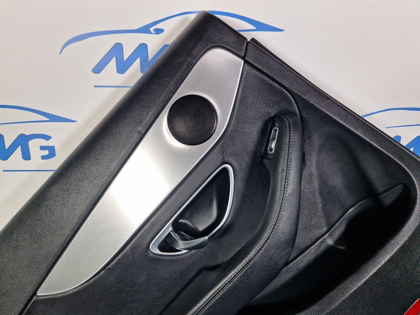 14-21 MERCEDES BENZ C200d W205 REAR PASSENGER SIDE DOOR CARD BLACK LEATHER