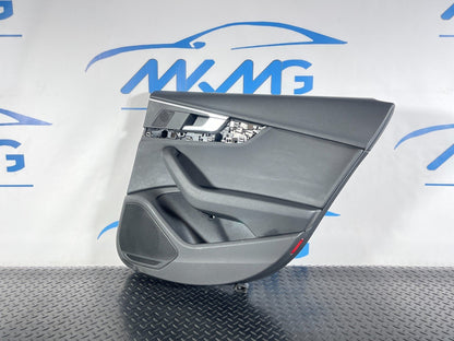 16-19 AUDI A4 B9 GENUINE SALOON REAR RIGHT DRIVER SIDE BLACK LEATHER DOOR CARD