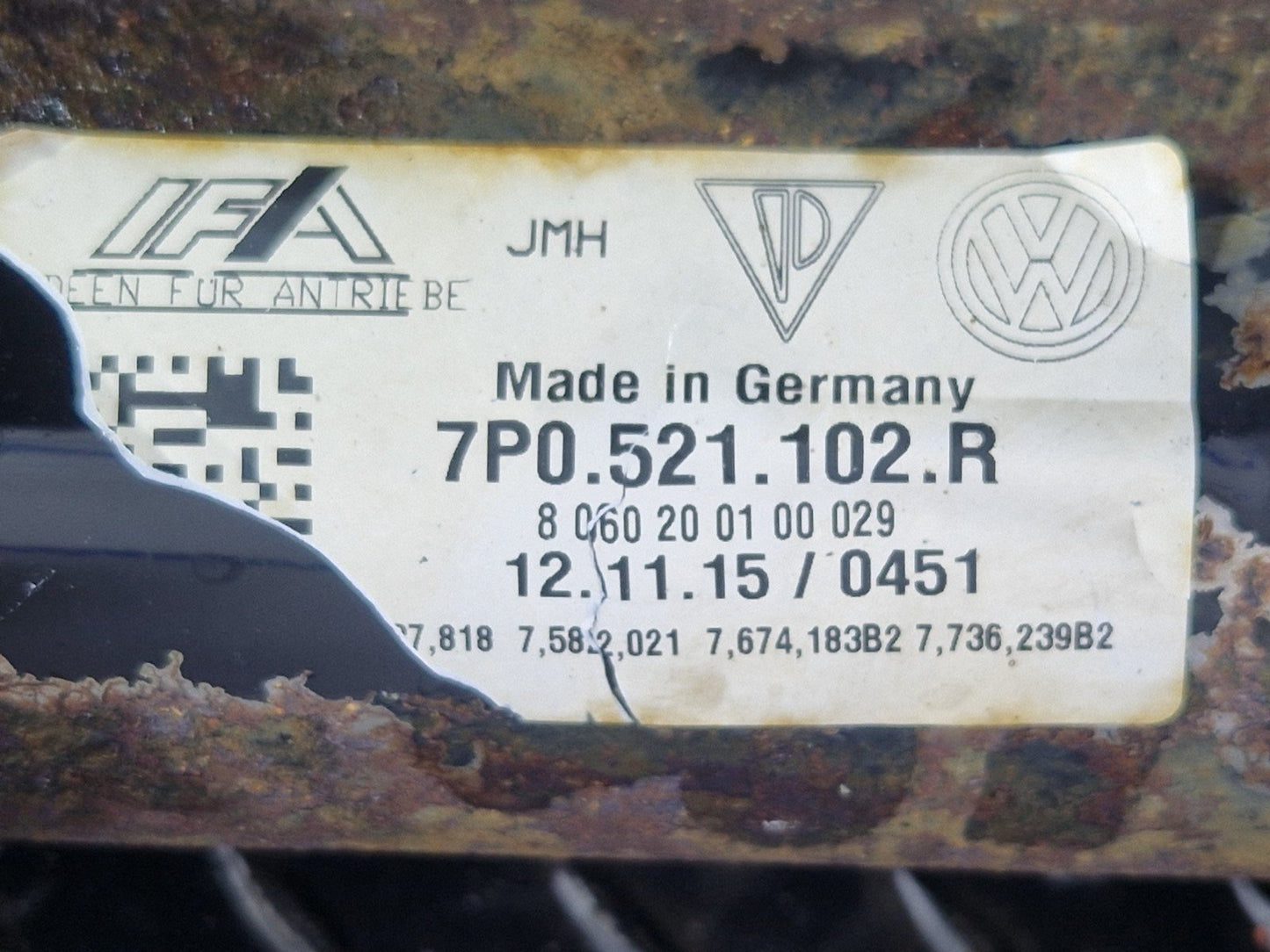 10-18 VW TOUAREG 7P GENUINE 3.0 DIESEL AUTOMATIC PROPSHAFT 7P0521102R