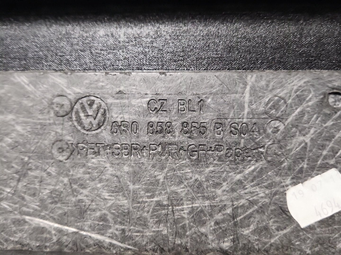 Volkswagen Polo 6R - MK5 Hatchback Genuine Boot Liner Floor Cover 6R0858855B
