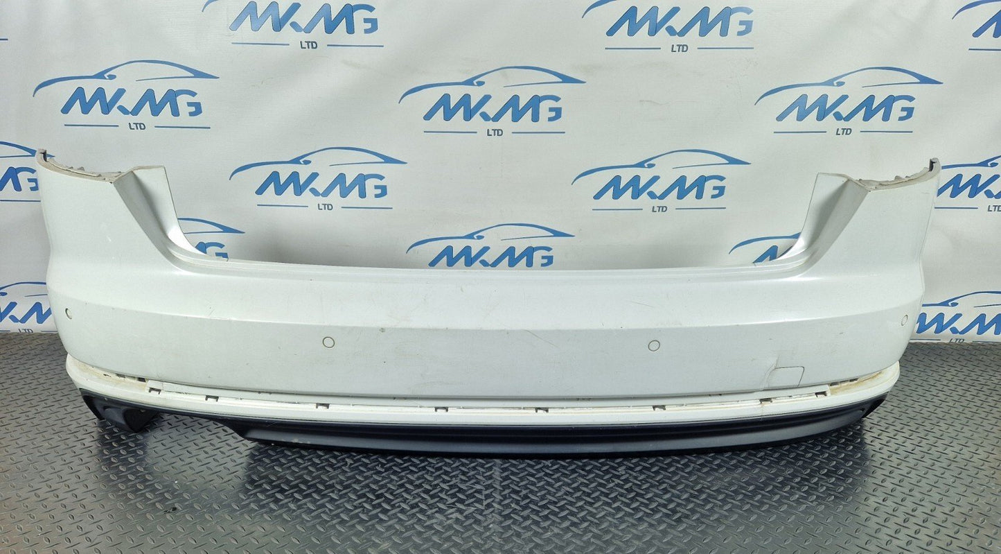 16-19 AUDI A4 B9 SALOON GENUINE REAR BUMPER & DIFFUSER IN WHITE LS9R 8W5807511J