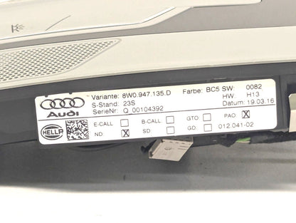 16-19 AUDI A4 B9 S-LINE INTERIOR FRONT ROOF READING LIGHT 8W0947135D