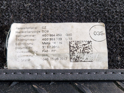 2014-2018 GENUINE AUDI A6 A7 CARPET FLOOR MATS REAR SET 4G0864450