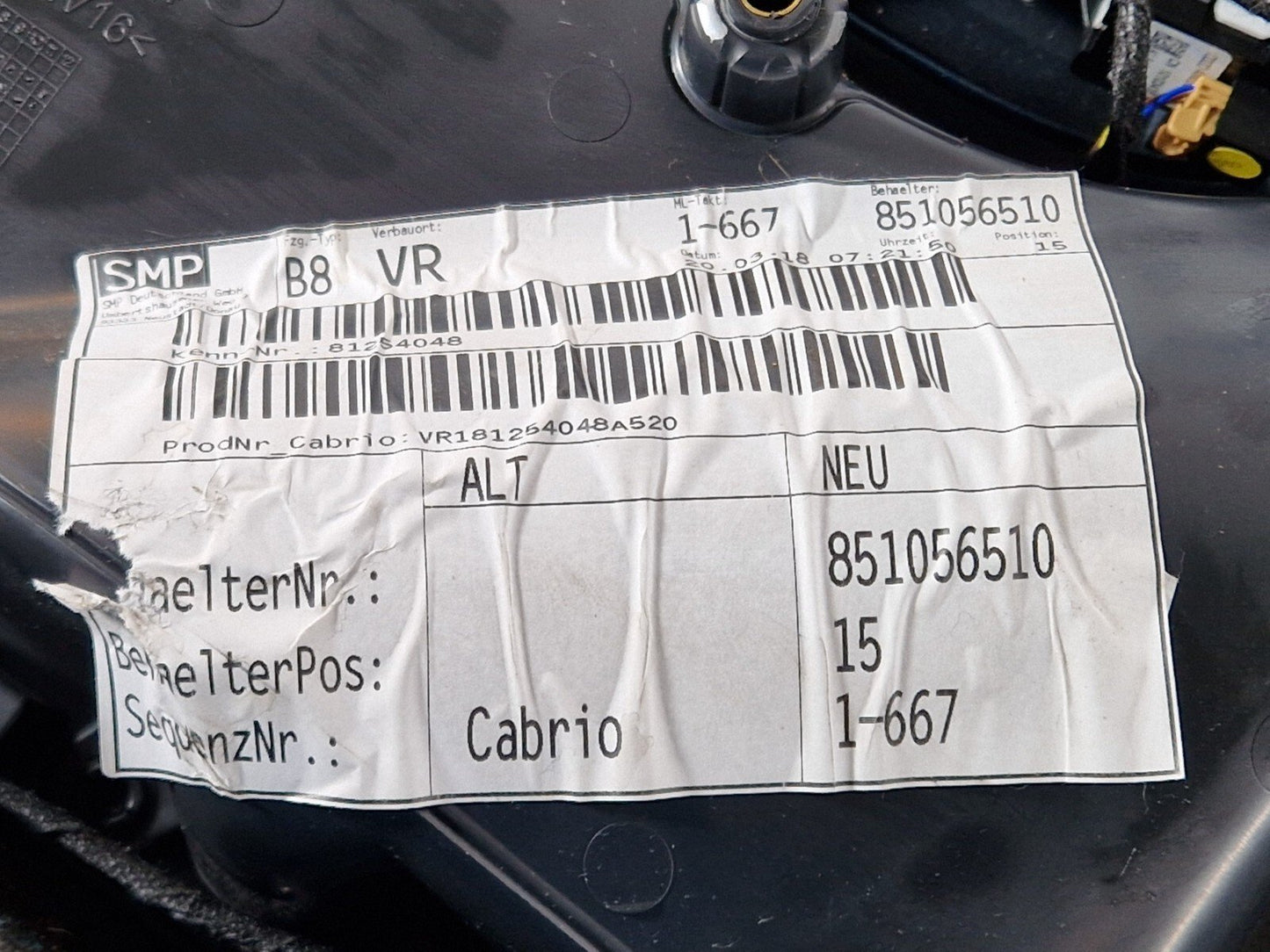 16-24 AUDI A5 F5 S-LINE CONVERTIBLE FRONT RIGHT DRIVER SIDE DOOR CARD 8W6867134