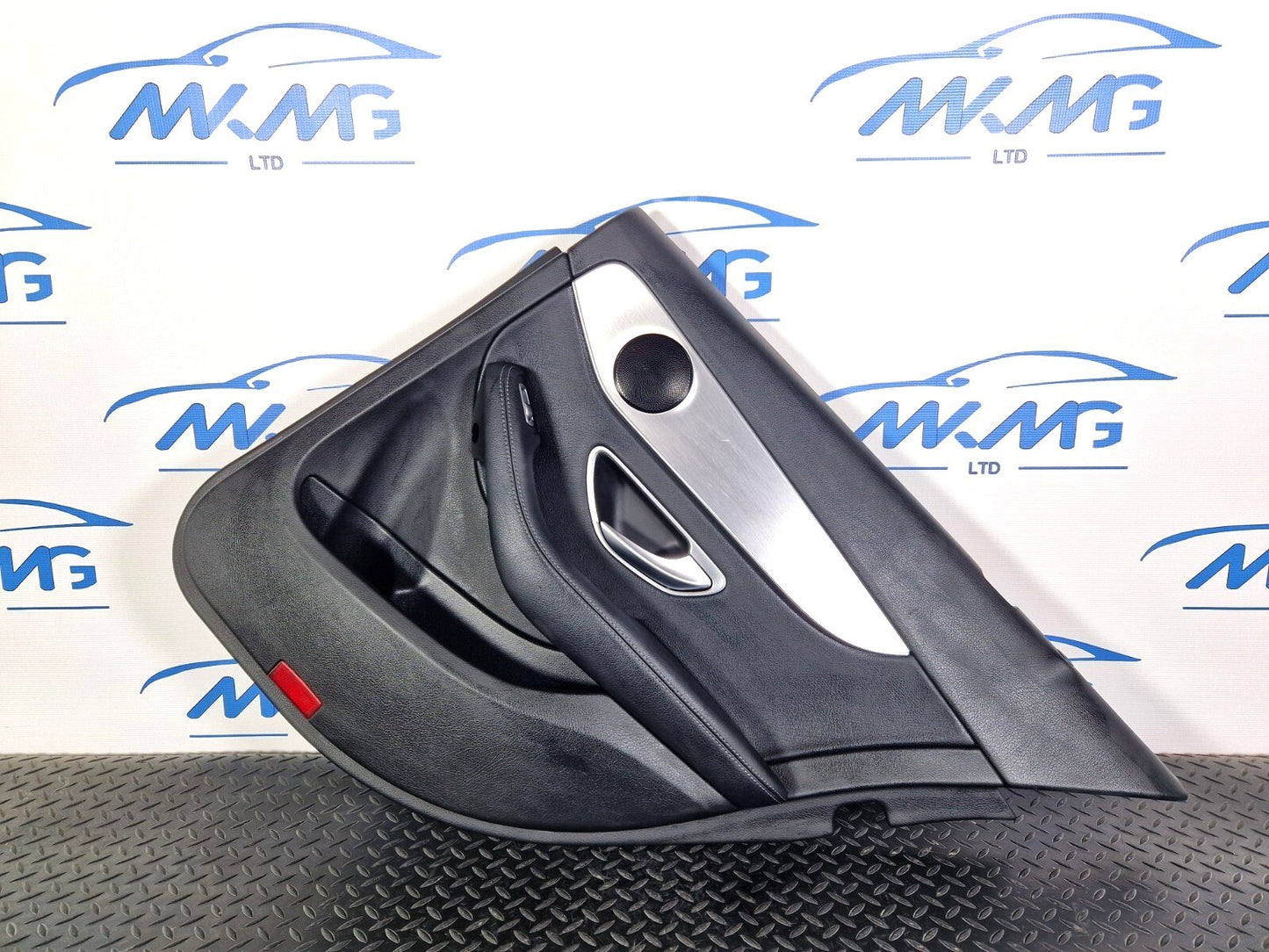14-21 MERCEDES BENZ C200d W205 REAR DRIVER SIDE DOOR CARD BLACK LEATHER