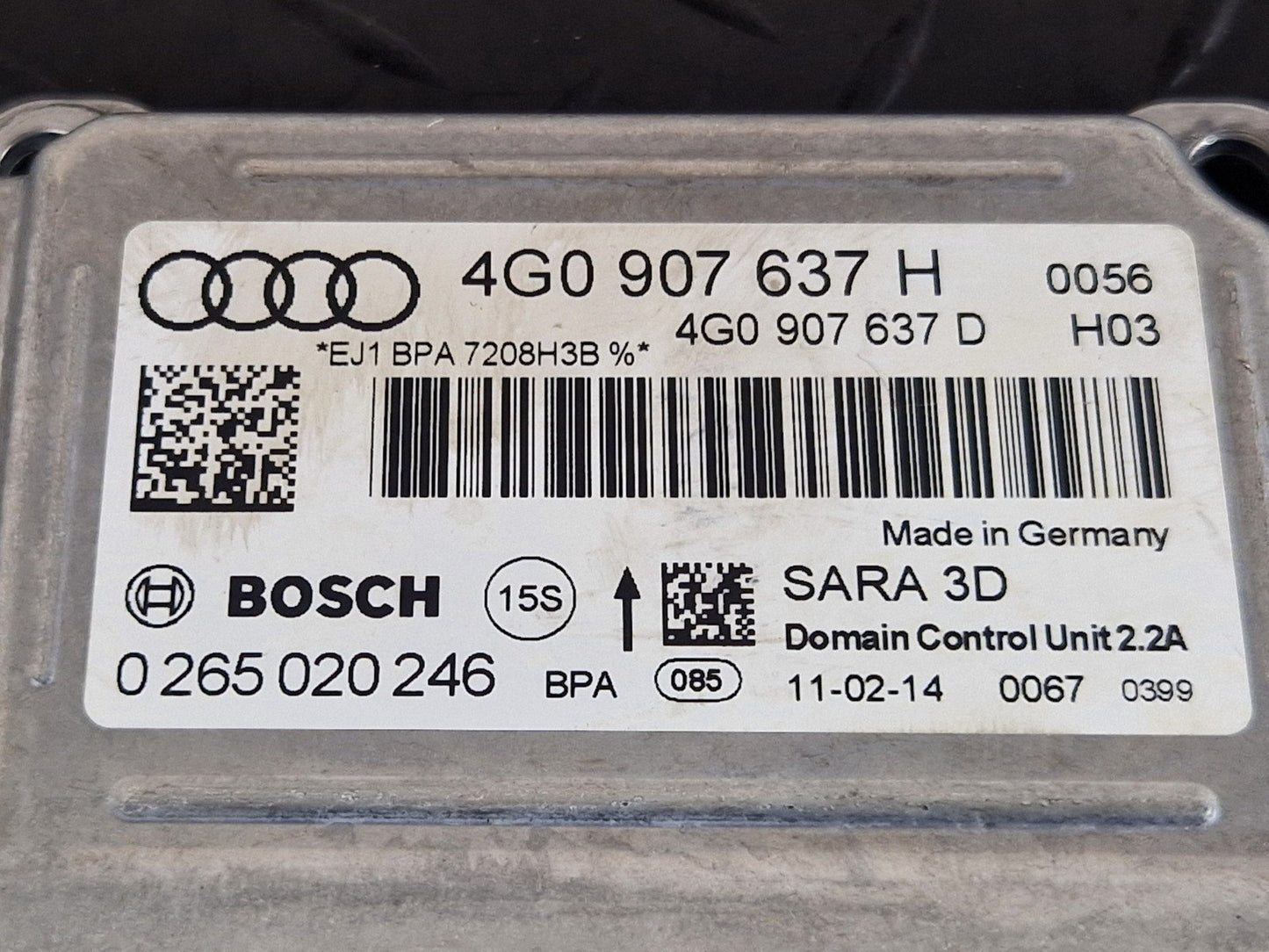 12-18 AUDI A6 C7 2.0 DIESEL CGLC GENUINE YAW RATE CONTROL MODULE ECU 4G0907637H