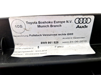 16-19 AUDI A4 B9 GENUINE REAR RIGHT BOOT INTERIOR FLOOR TRIM PANEL 8W9861828