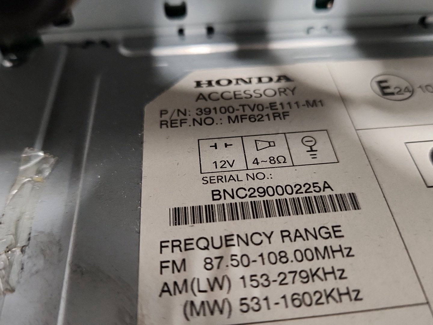 Honda Civic MK9 (FK27) Genuine Radio Stereo Media Head Unit 39100-TV0-E111-M1