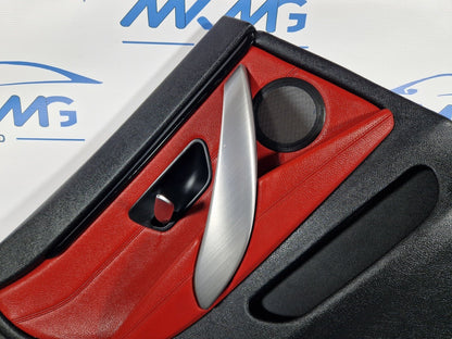 12-18 BMW 4 SERIES F36 LCI M-SPORT REAR LEFT  N/S/R DOOR CARD PANEL RED LEATHER