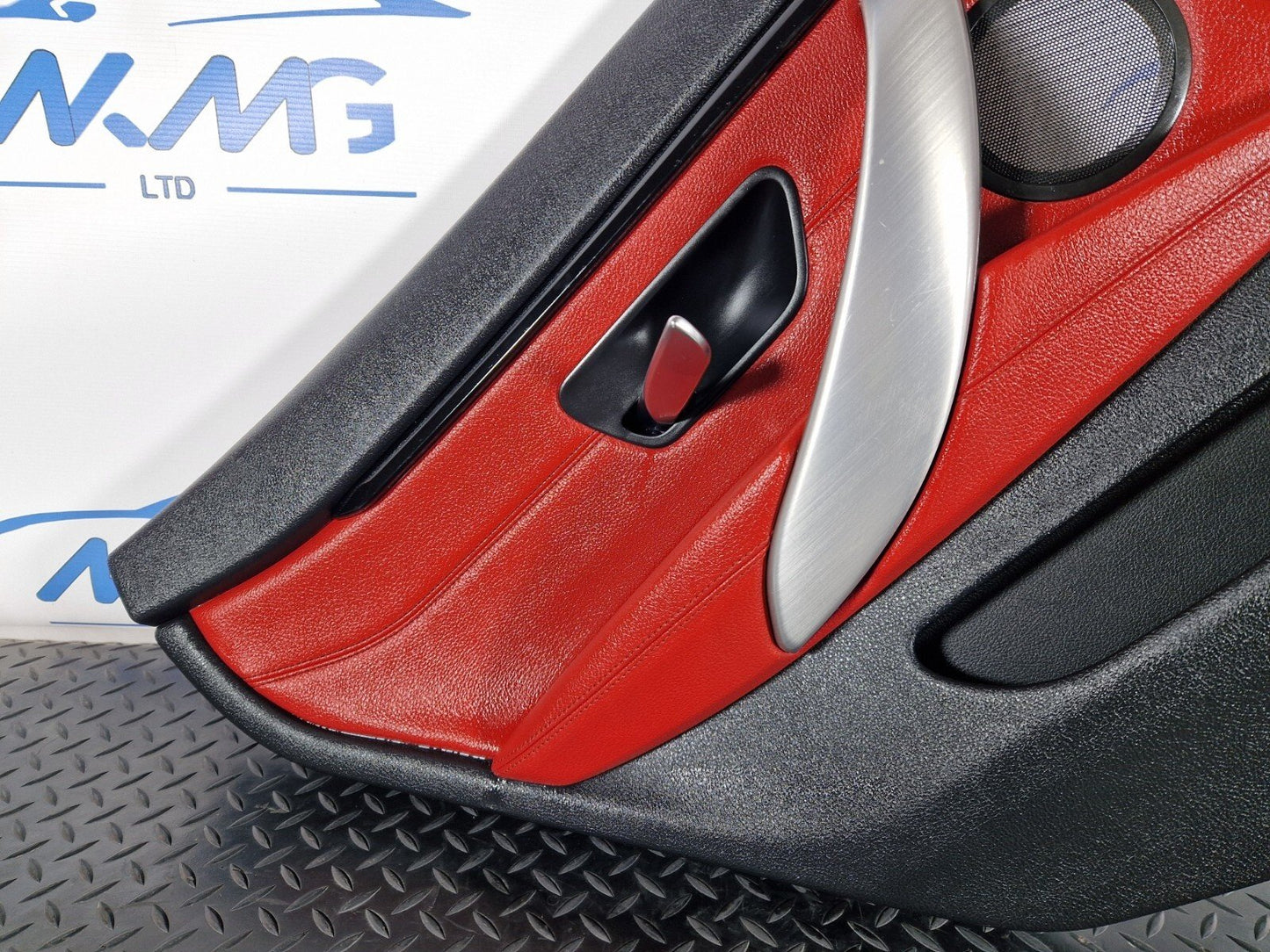 12-18 BMW 4 SERIES F36 LCI M-SPORT REAR LEFT  N/S/R DOOR CARD PANEL RED LEATHER