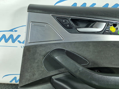 10-17 AUDI A8 4H REAR RIGHT DRIVER SIDE DOOR ALCANTARA CARD PANEL 4H0868068