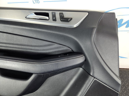 11-19 MERCEDES BENZ ML W166 FRONT LEFT N/S DOOR CARD PANEL IN BLACK LEATHER