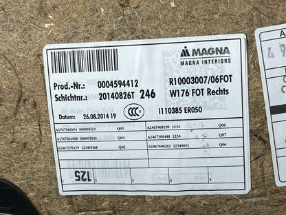 12-18 MERCEDES A-CLASS W176 REAR RIGHT SIDE DOOR PANEL CARD 3003517400