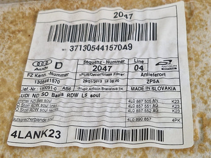 10-15 AUDI Q7 4L LINE SOUL BLACK ROOF HEAD LINING   4L0867505AN