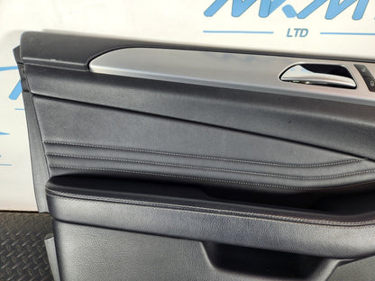 11-19 MERCEDES BENZ ML W166 FRONT LEFT N/S DOOR CARD PANEL IN BLACK LEATHER