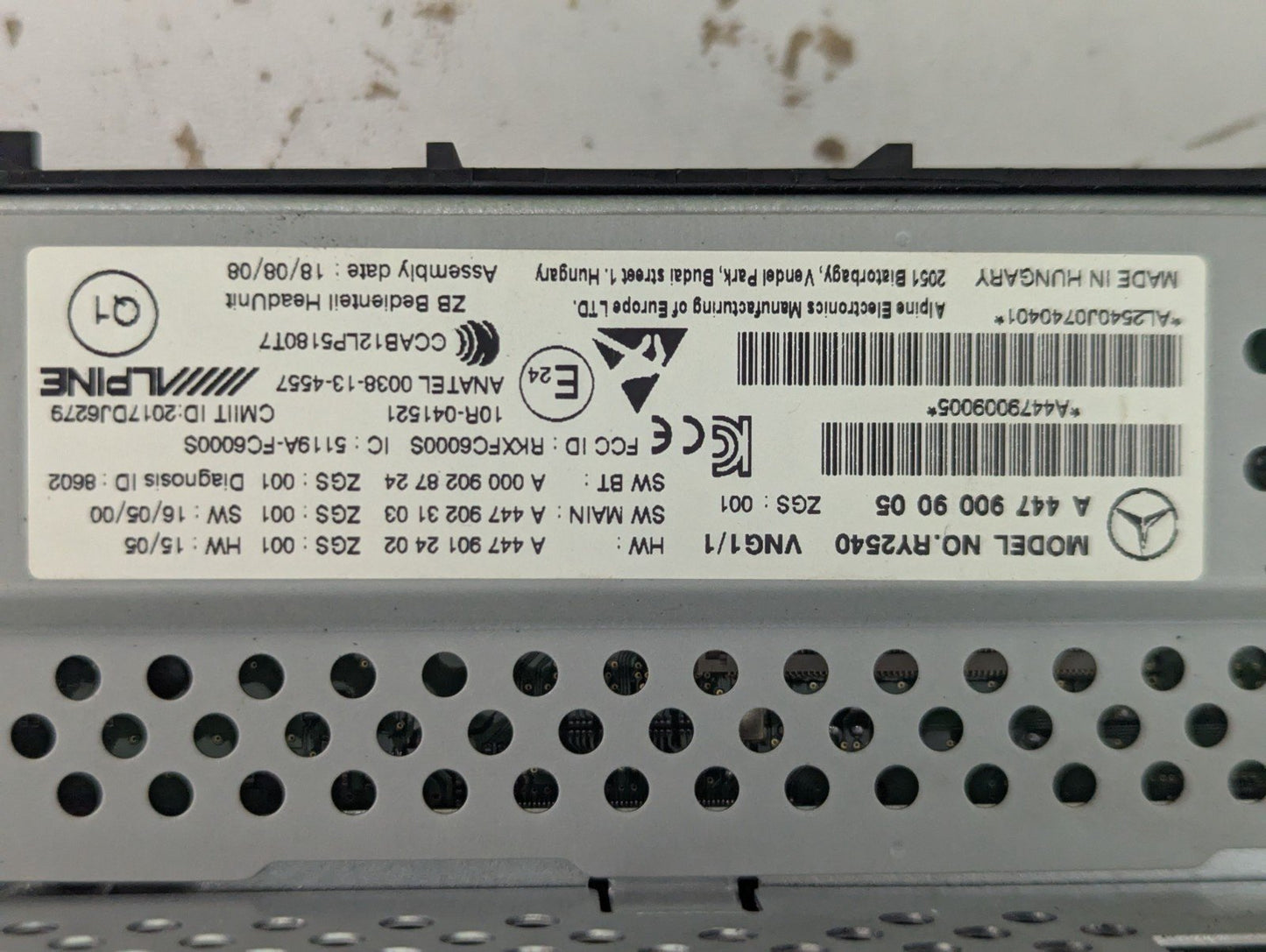 2018 MERCEDES-BENZ VITO W447 MUSIC NAVI CD RADIO PLAYER HEAD UNIT A0009028724