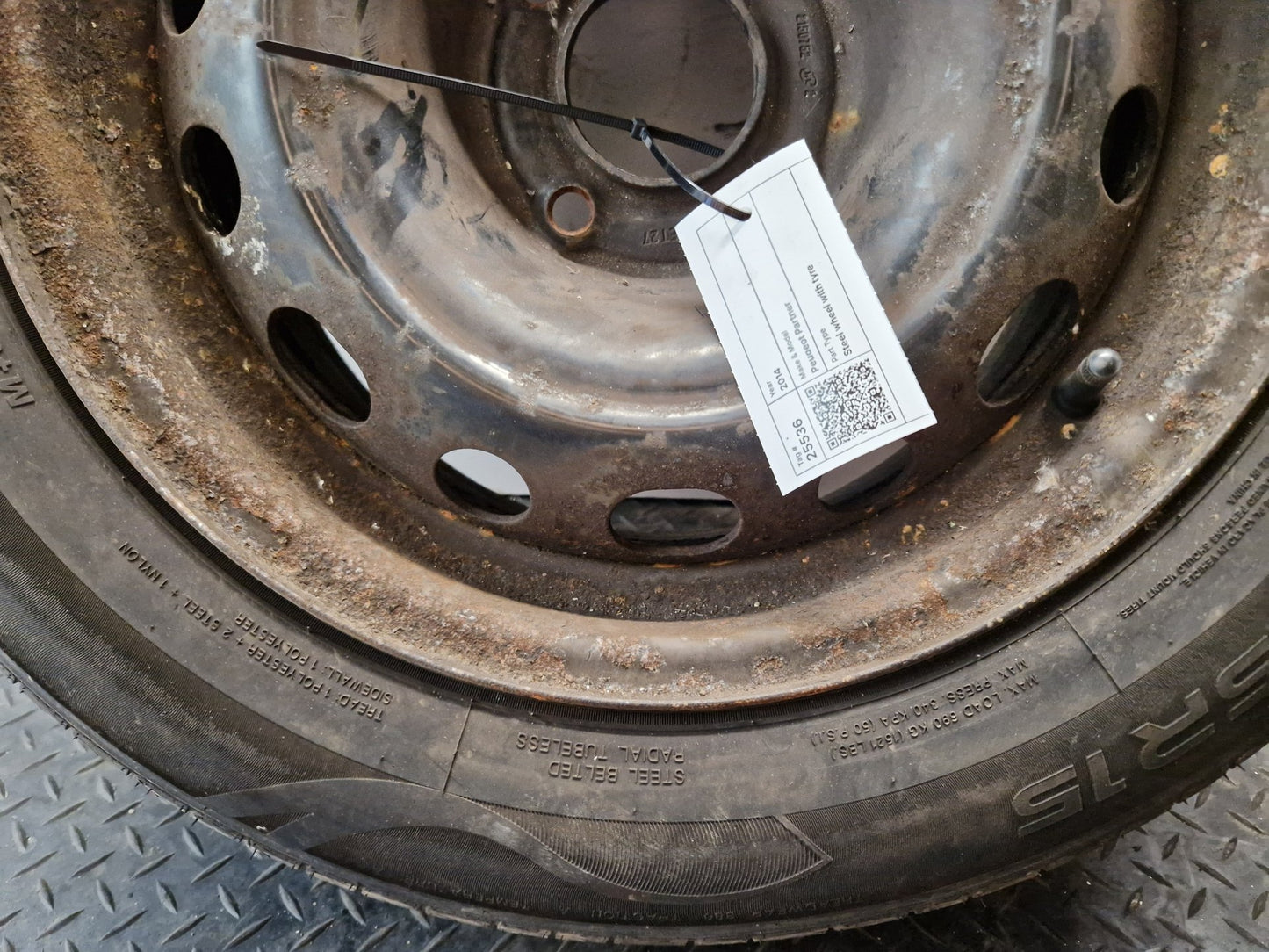 Peugeot Partner MK2 (PH1) (B9) Cargo Van Steel Wheel with Tyre 195/65/15 ~1mm