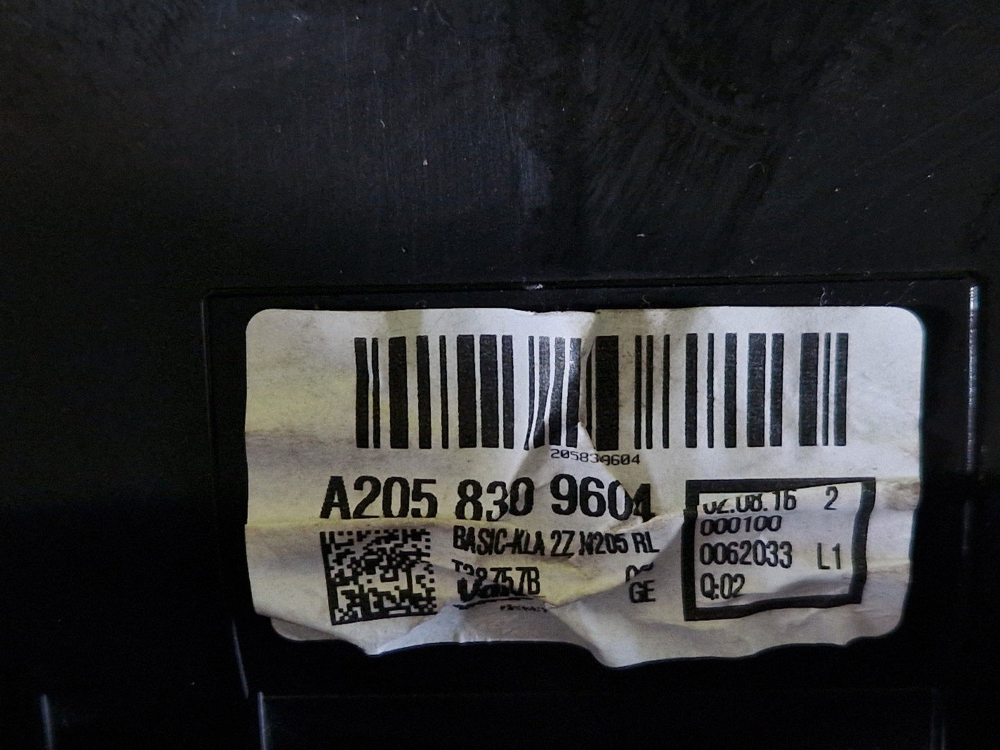16-22 MERCEDES BENZ X253 HEATER MATRIX CORE & A/C CONTROL MODULE A2058309604