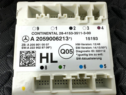 14-21 MERCEDES BENZ C300 W205 REAR PASSANGER DOOR CONTROL UNIT A2059006213