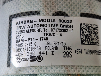 12-18 AUDI A6 C7 REAR LEFT  PASSENGER SIDE SEAT SAFETY BAG 4G8880441B