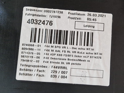 19-24 BMW 1 SERIES GENUINE RIGHT DRIVER OFFSIDE FRONT DOOR CARD 10628510