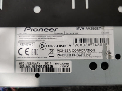 Pioneer MVH-AV290BT Multimedia Head Unit for Mercedes-Benz CLK200 CLK-Class C209