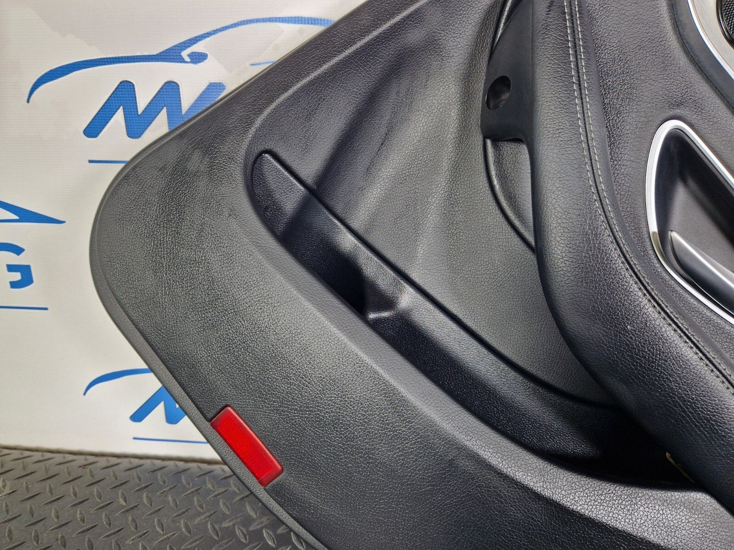 14-21 MERCEDES BENZ C200d W205 REAR DRIVER SIDE DOOR CARD BLACK LEATHER