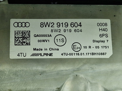 16-19 AUDI A4 B9 GENUINE MULTI MEDIA IN DASH SCREEN 8W2919604