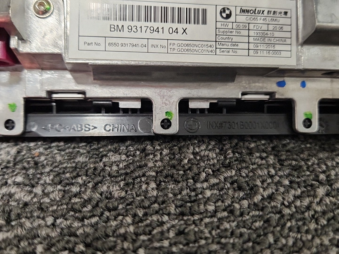 BMW 218i F45 Genuine Dashboard Display Screen Monitor 9317941