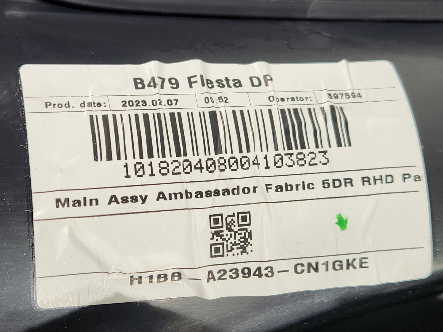 Ford Fiesta MK8 B479 Hatchback Left Passenger Side Front Door Card H1BBA23943