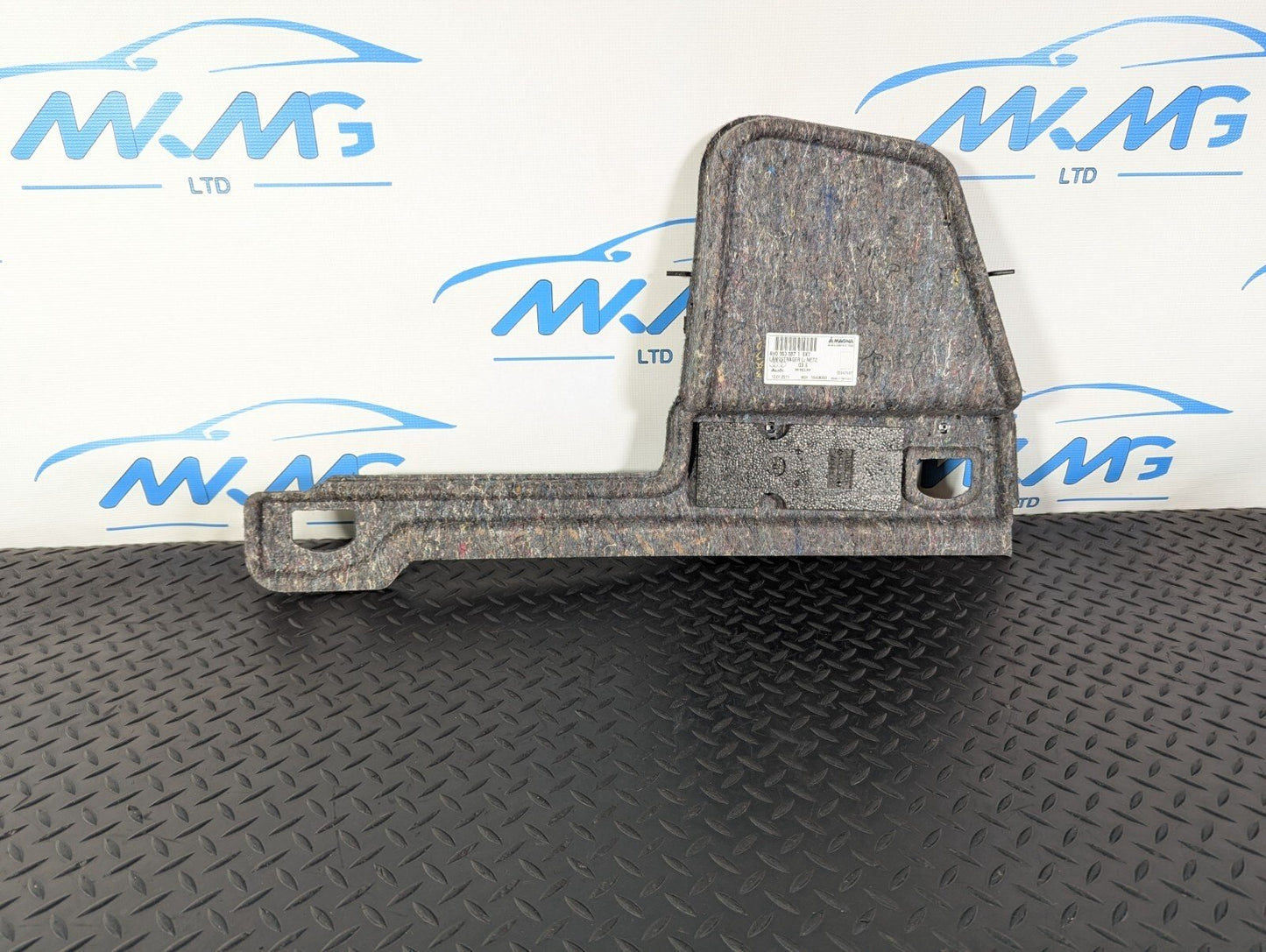 10-17 AUDI A8 4H REAR LEFT NSR BOOT SIDE LOWER CARPET PANEL 4H0863887B