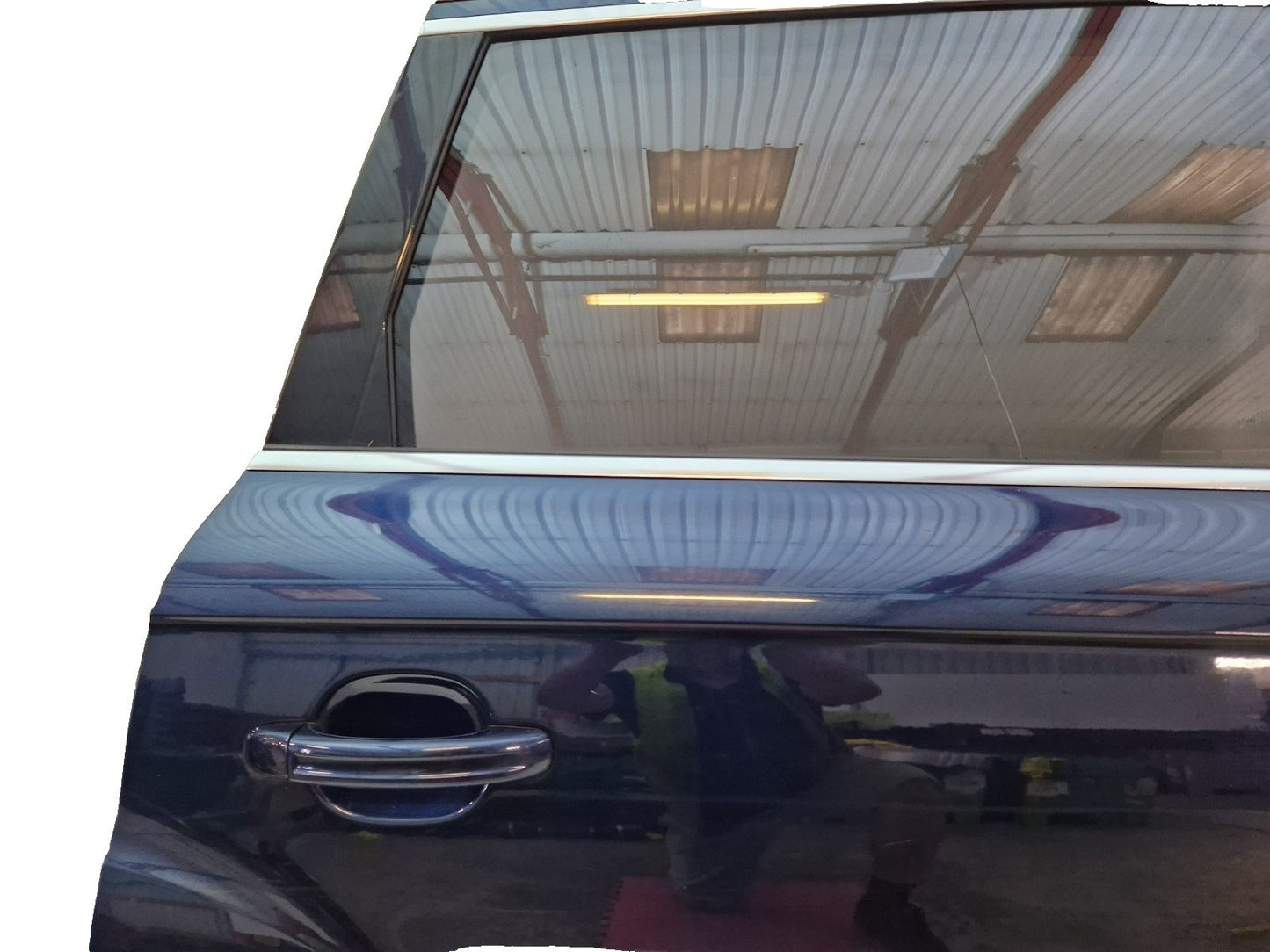10-15 AUDI Q7 4L GENUINE REAR RIGHT DRIVER O/S/R COMPLETE DOOR IN BLUE (DAMAGED)