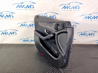 14-21 MERCEDES BENZ C200 W205 FRONT PASSENGER SIDE DOOR CARD BLACK LEATHER
