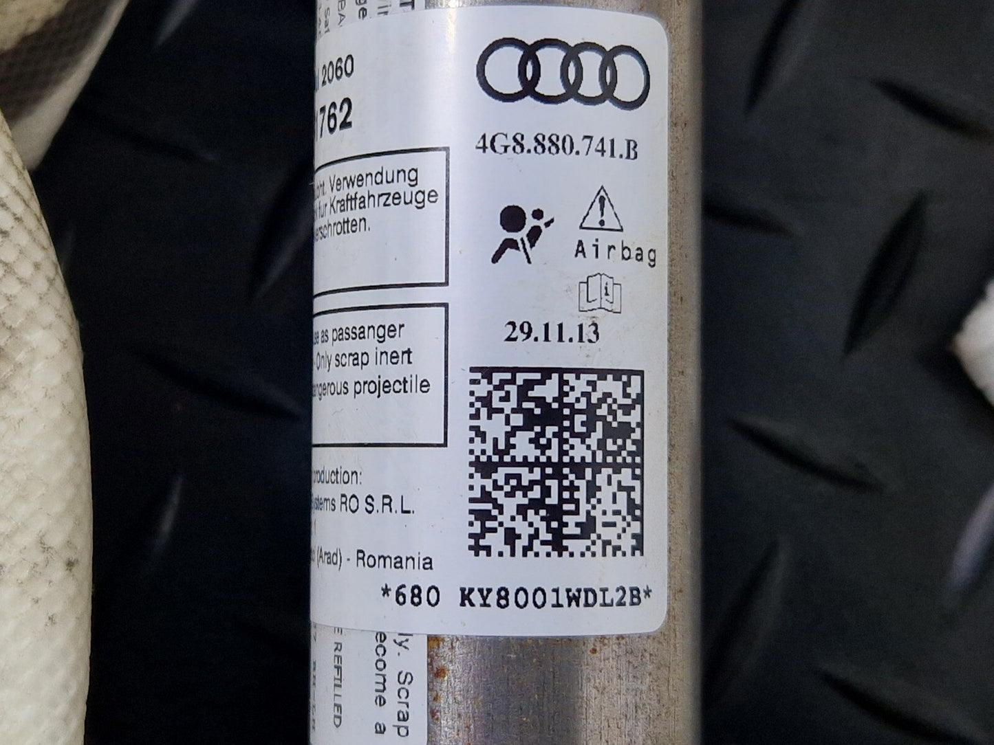 10-18 AUDI A7 4G S-LINE PASSENGER / LEFT SIDE ROOF CURTAIN SAFETY BAG 4G8880741