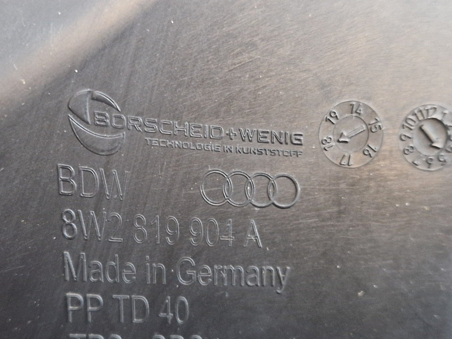 16-19 AUDI A4 B9 SPORT GENUINE INTERIOR HEATER AIR INTAKE DUCT 8W2819904A