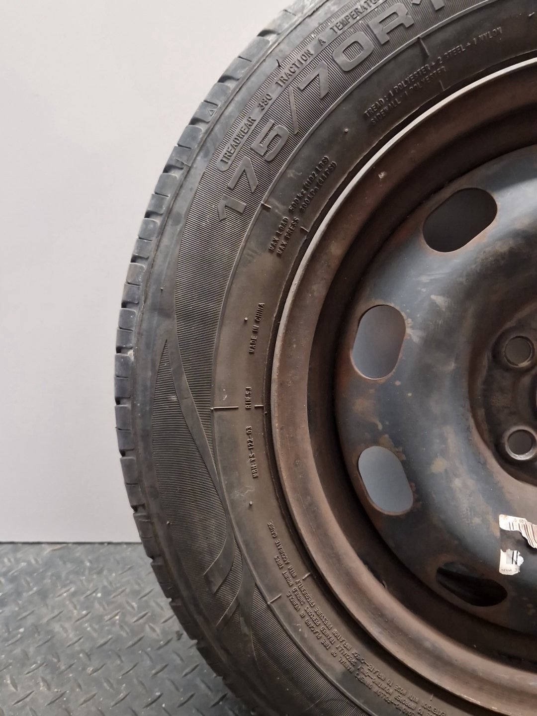 2013 Volkswagen Polo 6R MK5 14" Steel Wheel with Tyre 175/70/14 ~5mm 1J0601027P