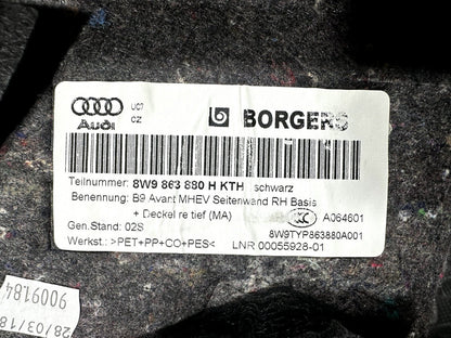 16-19 AUDI A4 B9 ESTATE GENUINE REAR RIGHT DRIVER SIDE BOOT TRIM PANEL 8W9863880