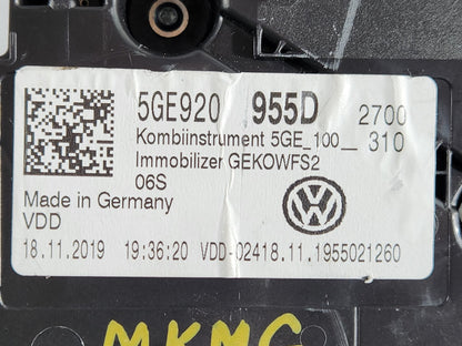 Volkswagen e-Golf MK7.5 Instrument Cluster 5GE920955D
