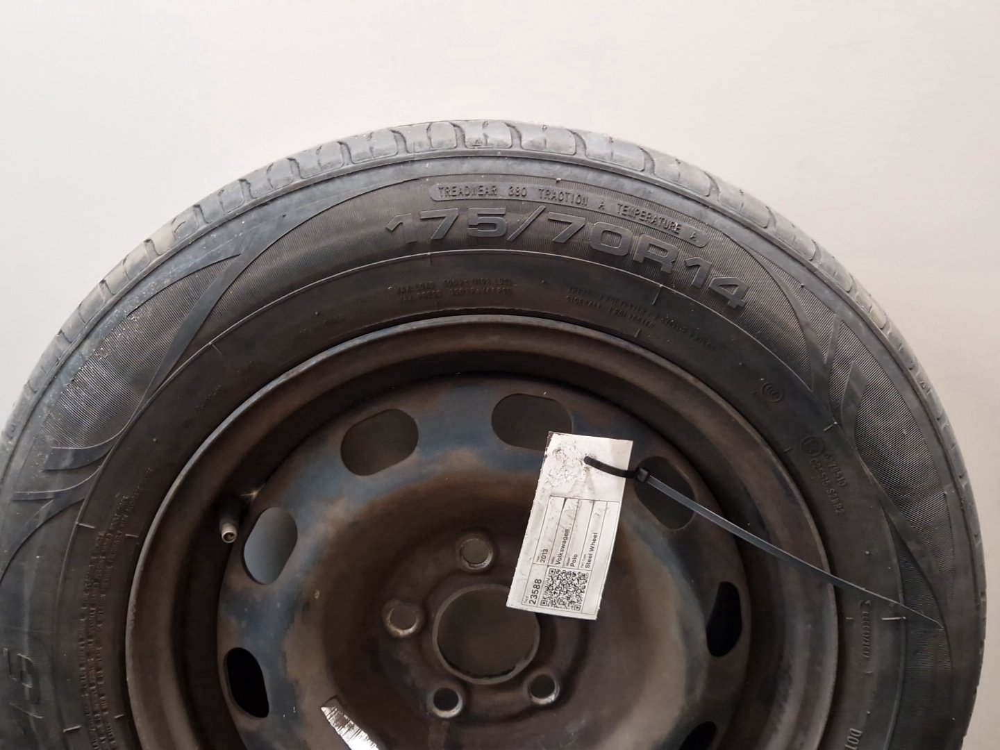 2013 Volkswagen Polo 6R MK5 14" Steel Wheel with Tyre 175/70/14 ~5mm 1J0601027P