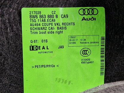 16-23 AUDI A5 F5 SPORTBACK REAR RIGHT BOOT SIDE COMPARTMENT TRIM 8W6863880B