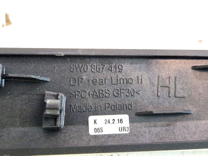 16-19 AUDI A4 B9 GENUINE REAR LEFT PASSENGER DOOR CARD TRIM 8W0867419