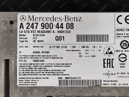 19-ON MERCEDES BENZ B CLASS W247 RADIO MULTIMEDIA NAVI HEAD UNIT A2479004408