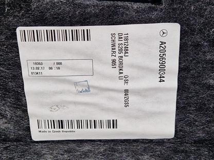 14-21 MERCEDES BENZ C200d W205 LEFT BOOT TRIM PANEL COVER A2056900344