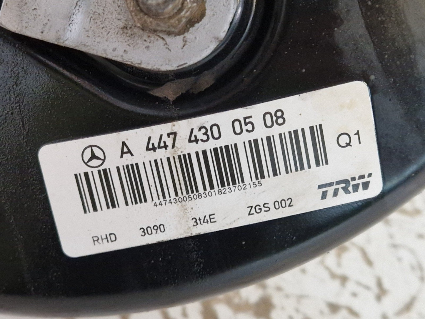 14-23 MERCEDES VITO W447 GENUINE BRAKE SERVO CYLINDER A4474300508