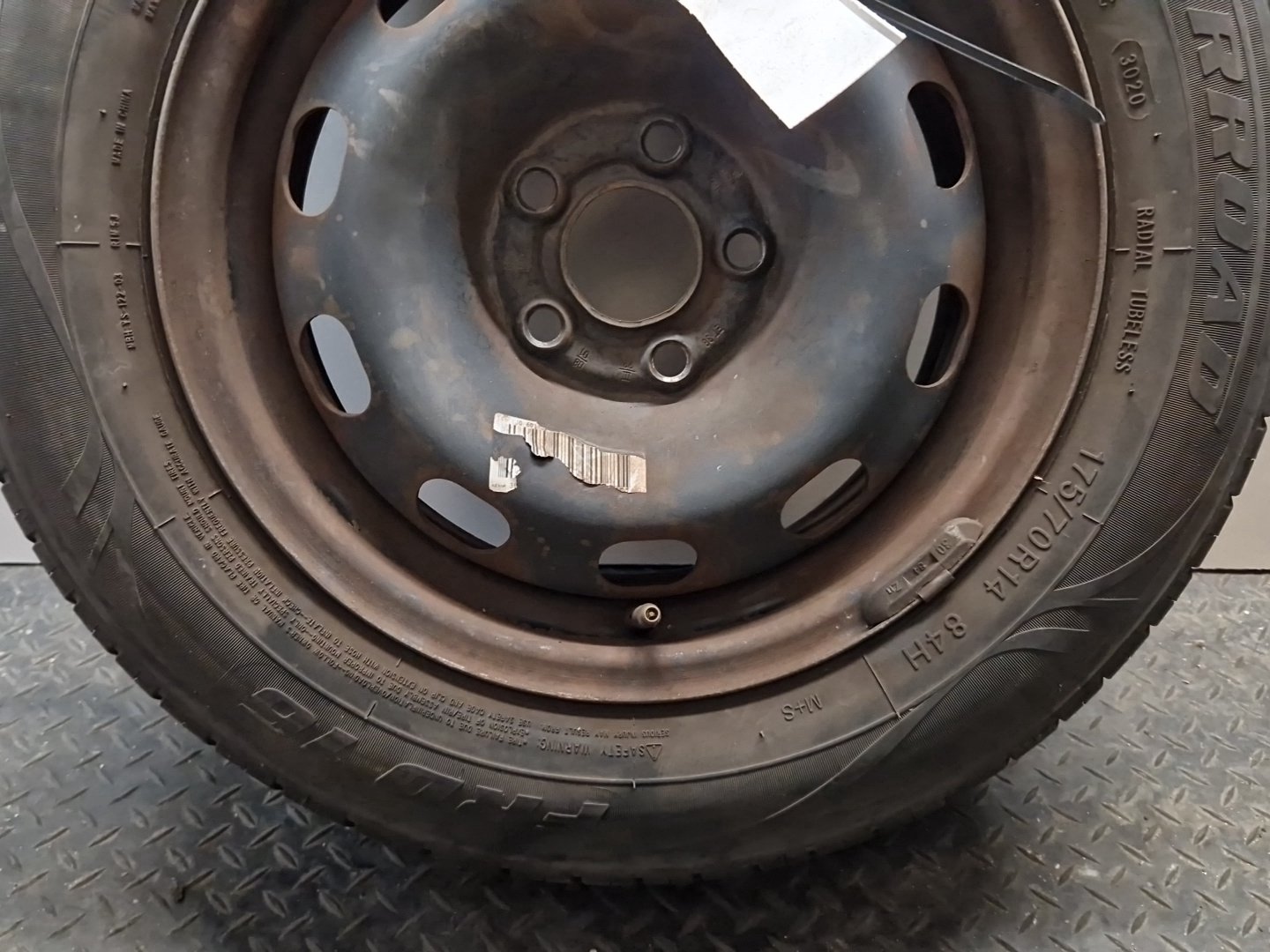 2013 Volkswagen Polo 6R MK5 14" Steel Wheel with Tyre 175/70/14 ~5mm 1J0601027P