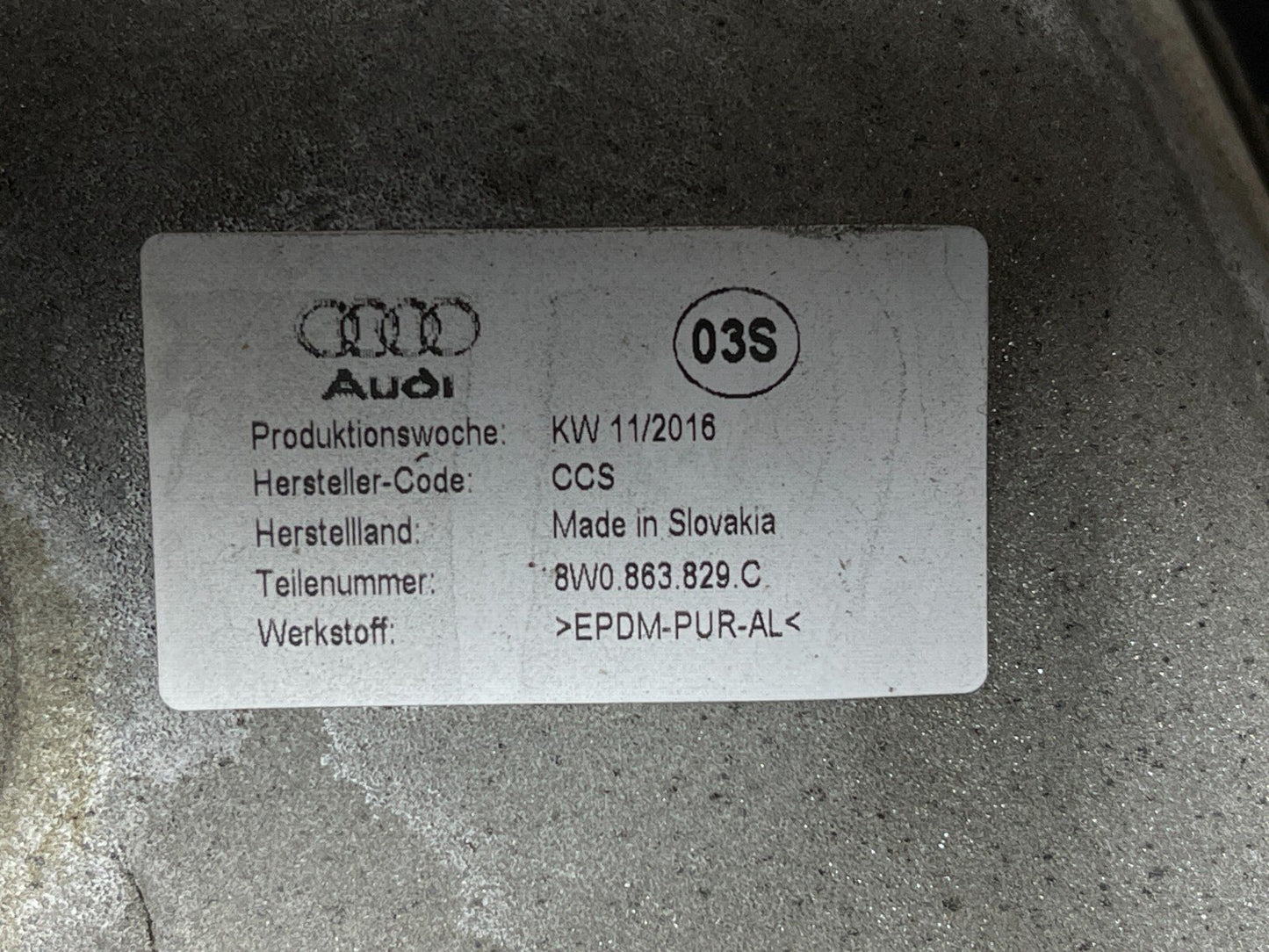 16-19 AUDI A4 B9 GENUINE BULKHEAD FIREWALL HEAT PROTECTION SHIELD 8W0819523C