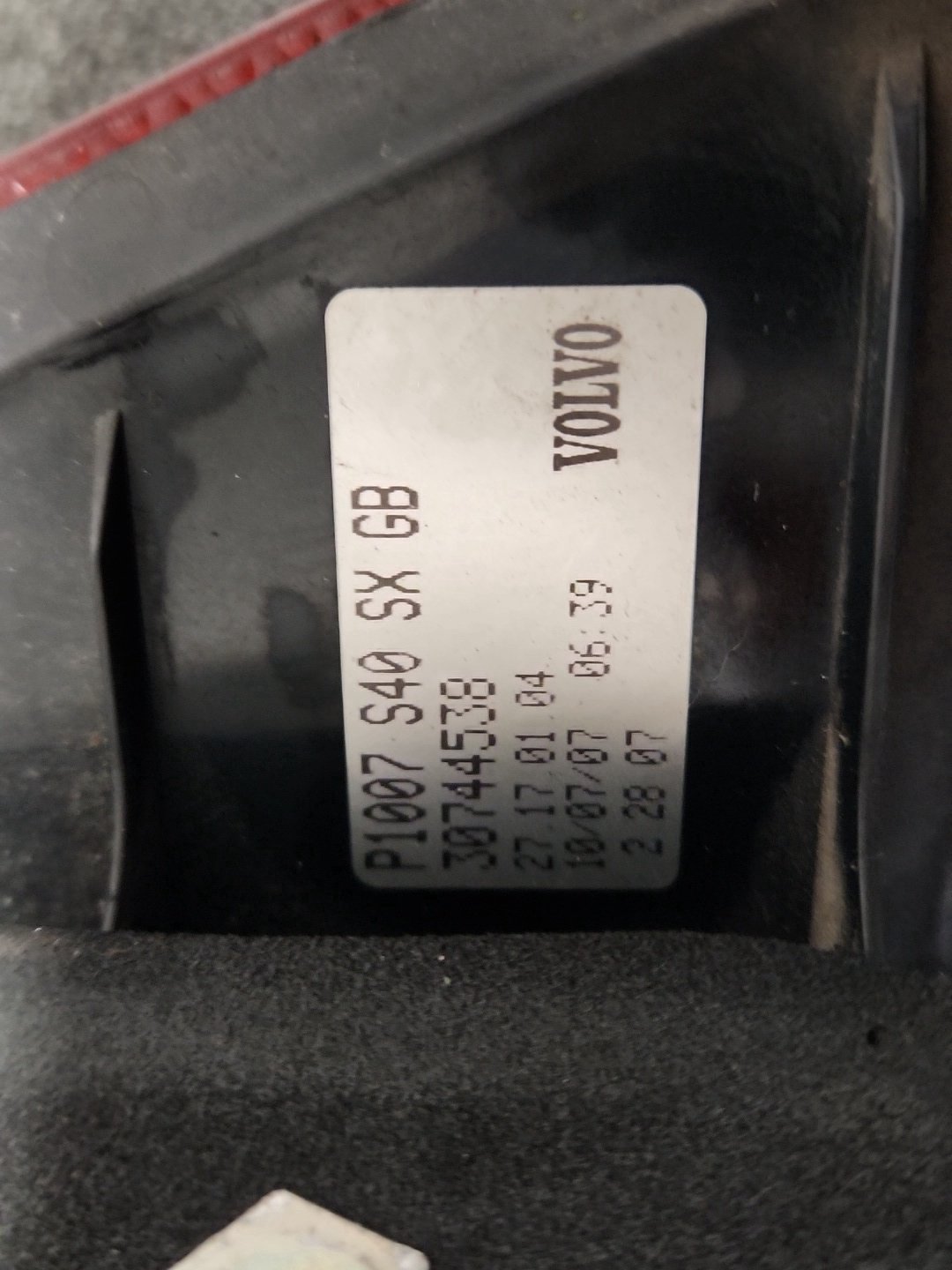2007 Volvo S40 MK2 (MS) Genuine Rear Left N/S Passenger Tail Light 30744538