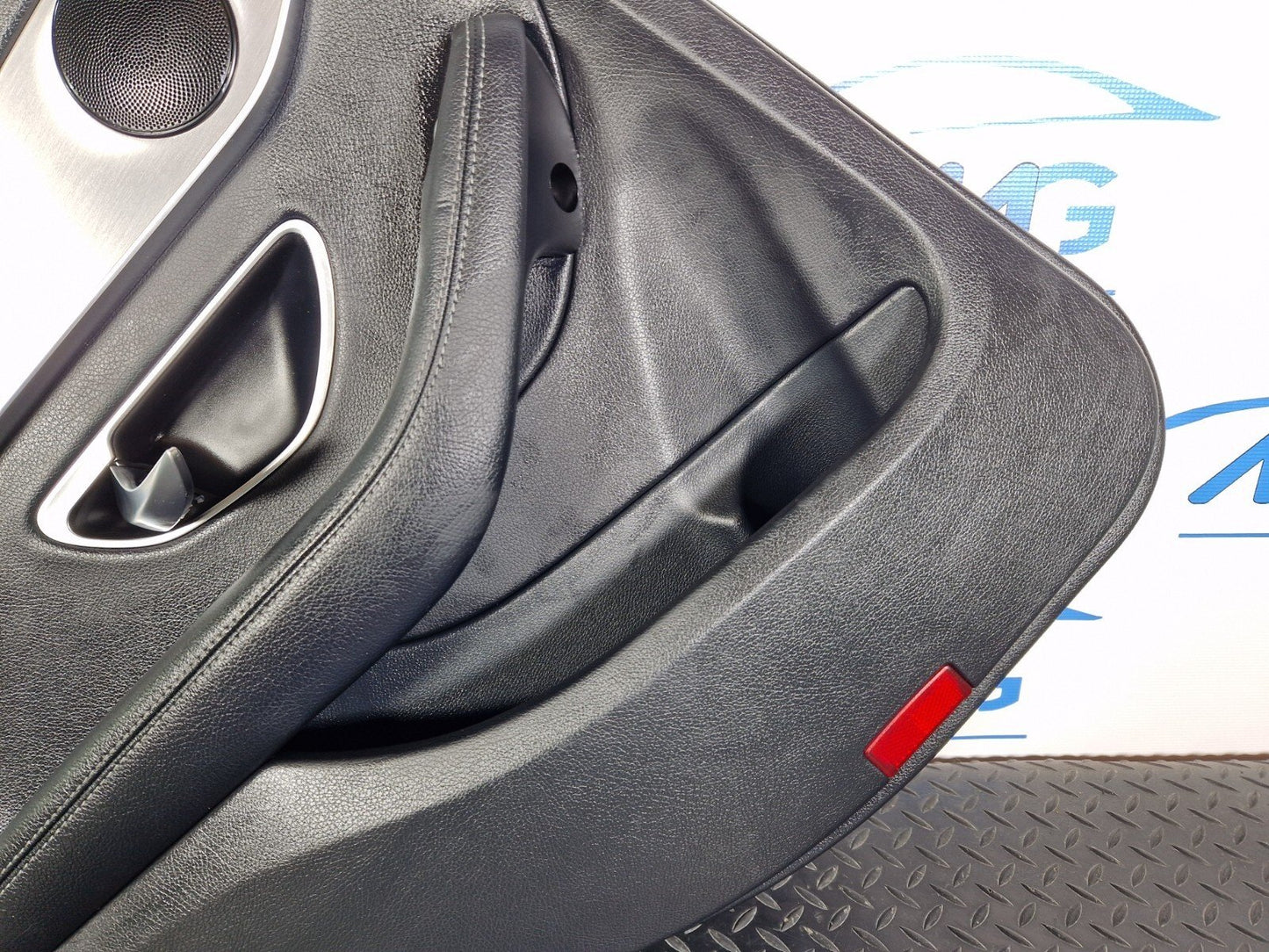 14-21 MERCEDES BENZ C200d W205 REAR PASSENGER SIDE DOOR CARD BLACK LEATHER