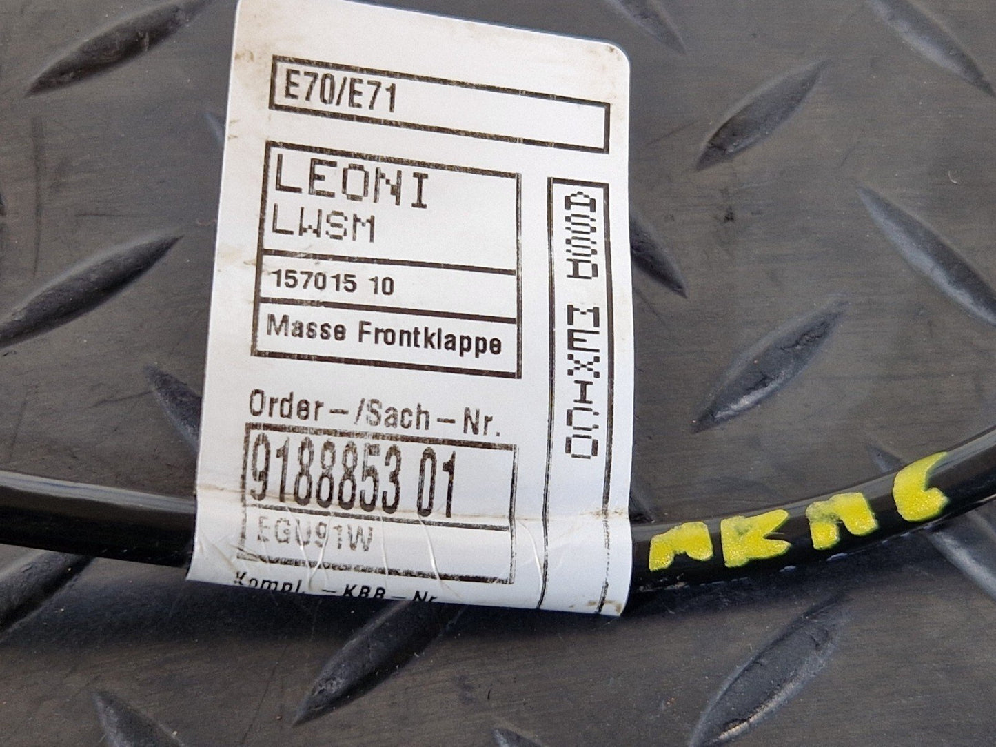 10-13 BMW X5 E70 LCI EARTH CABLE WIRE 9188853