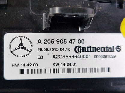 14-21 MERCEDES BENZ C300h W205 A/C HEATER CLIMATE CONTROL PANEL A2059054706
